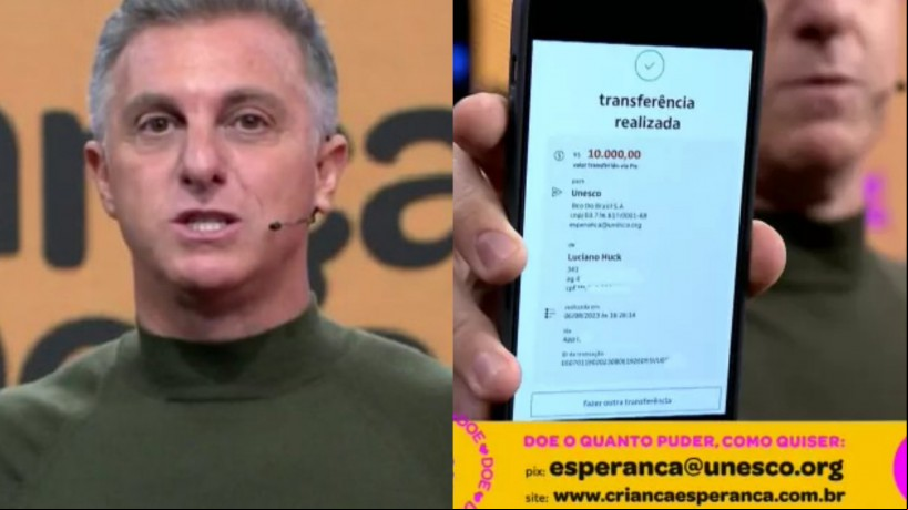 Luciano Huck faz doação de R$ 10 mil para o