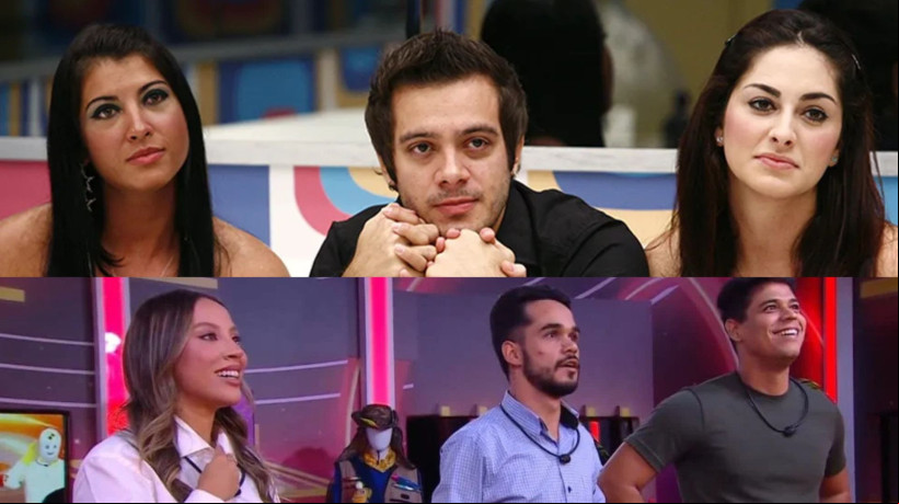 Acima, os três finalistas do BBB 9. Abaixo, os finalistas da edição de 2025. As duas temporadas possuem as votações mais disputadas do programa.