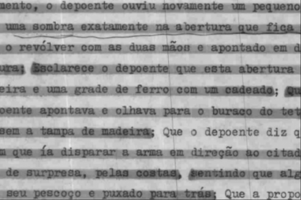 Trecho de depoimento de Marco Antonio Heredia Viveros à polícia em 7 de junho de 1983, retirado de autos do processo, cujo o foi autorizado pela 1ª Vara do Júri de Fortaleza. Trecho de depoimento de Marco Antonio Heredia Viveros à polícia em 7 de junho de 1983, retirado de autos do processo, cujo o foi autorizado pela 1ª Vara do Júri de Fortaleza.